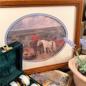 Equestrian Art Print in Wooden Frame